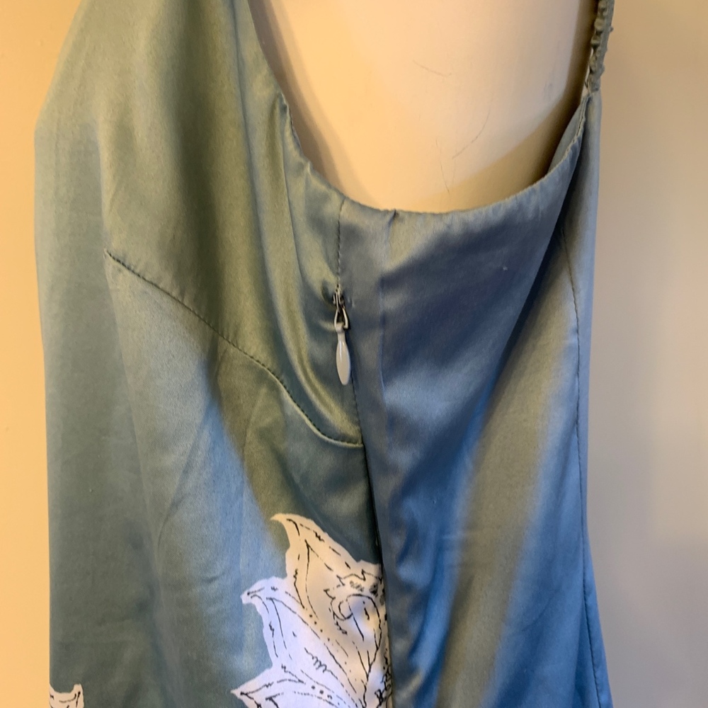 Soft Surroundings Silky Blue Lace Print Tank Top M - Picture 6 of 8